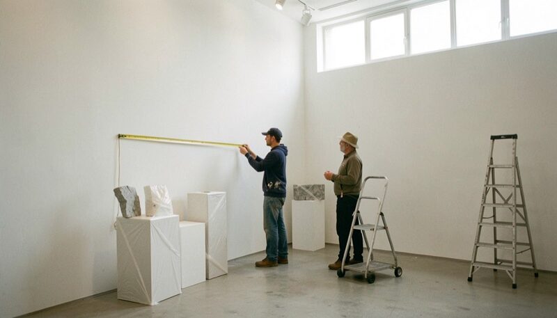 Measuring an empty room before any layout is drawn, while every option is still open.